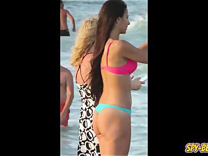 hidden cam Beach super-hot Blue bikini thong first-timer teenage vid