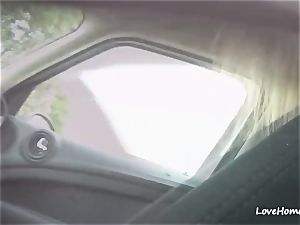 unexperienced couple Having fine hump In The Car