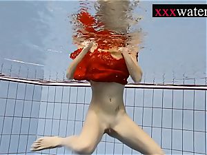 luxurious super-fucking-hot doll swimming in the pool